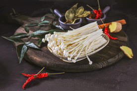 金针菇火锅美食食材背景素材