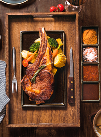 战斧牛排美食食材背景素材