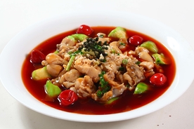 炒牛蛙美食食材食物背景素材