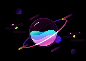 爱心环绕渐变立体海报素材