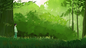 森林人物夏季清新插画卡通素材