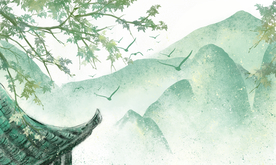 凉亭古风国风传统背景素材