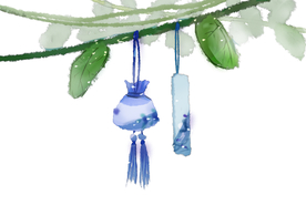 风铃古风国风传统清新背景素材