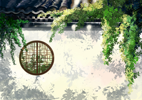 园林夏季清新插画卡通背景素材