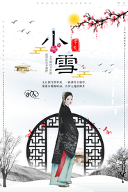 唯美时尚小雪节气海报