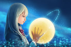 人物女性梦幻清新插画背景素材