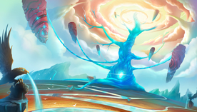 天空之城梦幻插画卡通背景素材