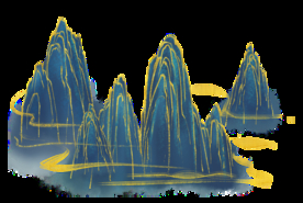 水墨山水中国风烫金线