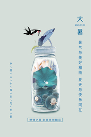 大暑节日传统气节海报素材