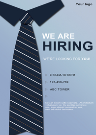 手绘职场领带招聘海报