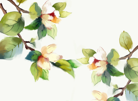 花朵清新传统复古墙贴壁画素材