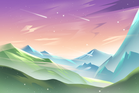 山水古风传统国风插画素材