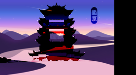 城市宫殿建筑立体插画背景素材