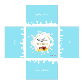 雪顶戚风包装设计蓝色