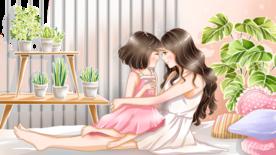 母亲节插画卡通清新背景素材