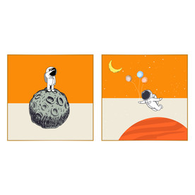 太空宇航员儿童房装饰画