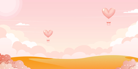 手绘粉色卡通banner