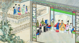 古代市井工笔画