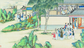 古代市井工笔画