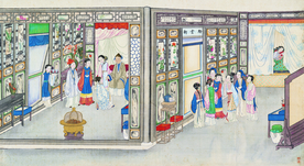 古代市井工笔画