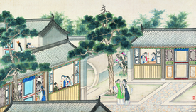 古代市井工笔画