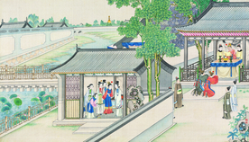 古代市井工笔画