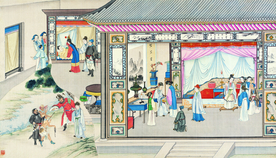 古代市井工笔画