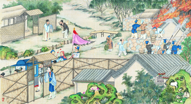 古代市井工笔画