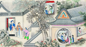 古代市井工笔画