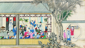 古代市井工笔画