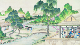 古代市井工笔画