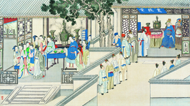 古代市井工笔画