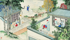 古代市井工笔画