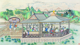 古代市井工笔画