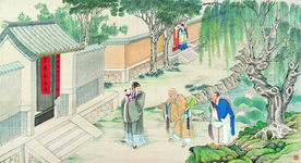 古代市井工笔画