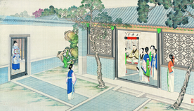 古代市井工笔画