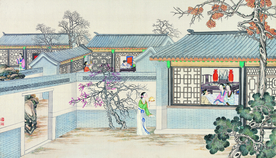 古代市井工笔画