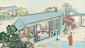 古代市井工笔画