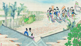 古代市井工笔画