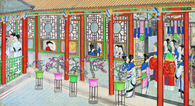 古代市井工笔画