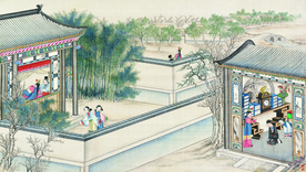 古代市井工笔画