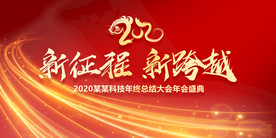 新征程新跨越企业年会背景展板