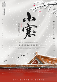 中国风大气小寒节气海报