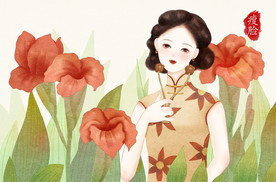 复古旗袍女装图片