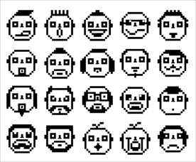 脸上表情图标脸像素脸