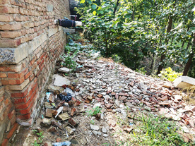 砖墙乡下农村风光背景素材