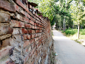 砖墙乡下农村风光背景素材