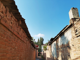 砖墙乡下农村风光背景素材