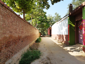 砖墙乡下农村风光背景素材