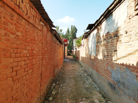 砖墙乡下农村风光背景素材